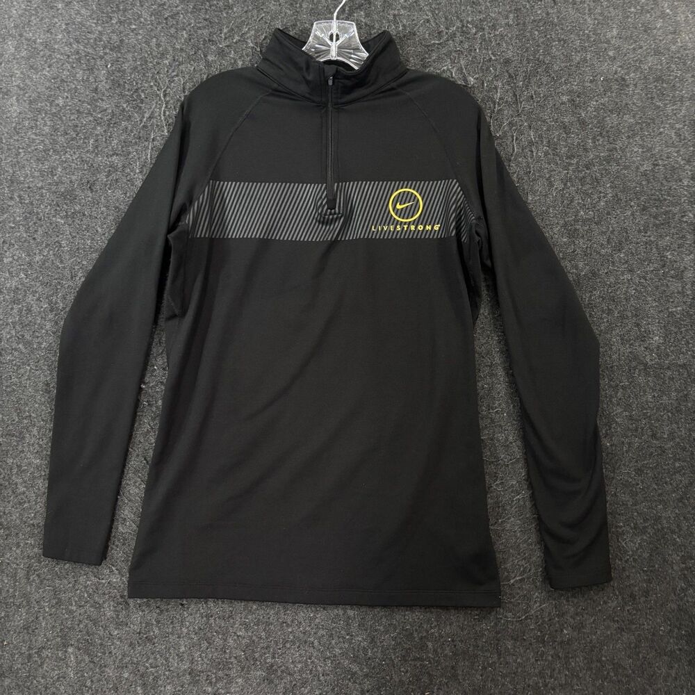 Nike Pro Combat Shirt Women's XL Black Dri-FIT Livestrong 1/4 Zip Pullover